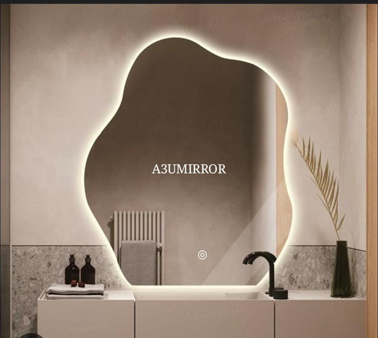 Organic Shape LED Backlit Mirror
